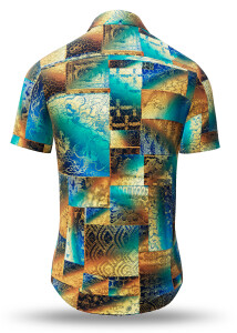Summer shirt for men DRACO TUERKIS - 100% cotton - 10...