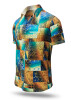 Mens Short Sleeve Button Down DRACO TÜRKIS – GERMENS artfashion – 100 % Cotton - Size 3XL