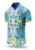 Sommerhemd Herren CARROUSEL MINT – GERMENS artfashion – 100 % Baumwolle - Größe XS