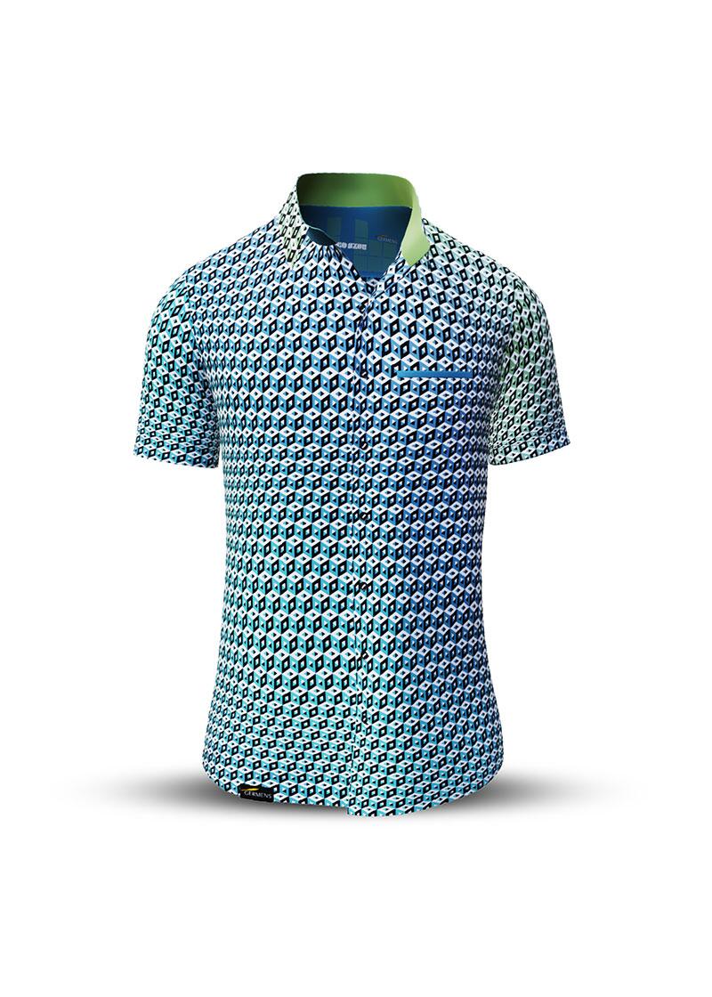 Button up shirt for summer CUBO AZUR - GERMENS