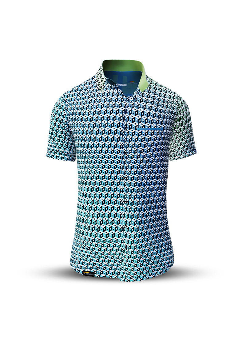 Button up shirt for summer CUBO AZUR - GERMENS