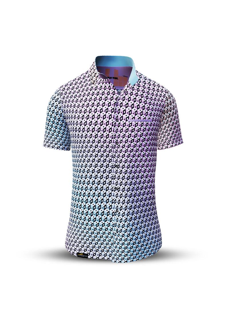 Button up shirt for summer CUBO VIOL - GERMENS