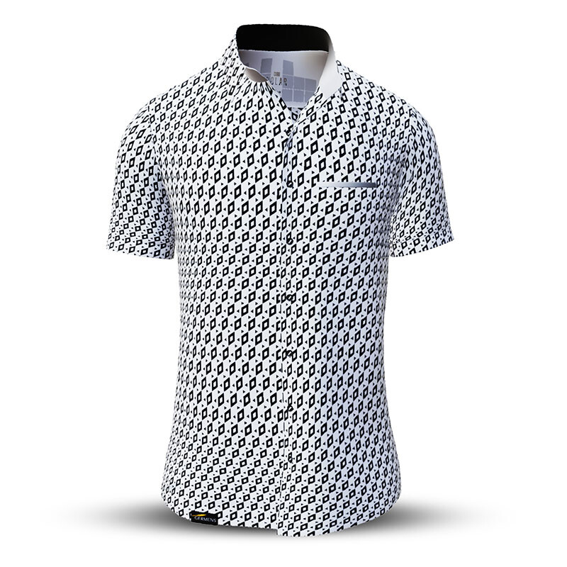 Summer shirt for men CUBO POLAR - 100% cotton - 10 sizes from XS to 6XL - exceptional design - finest workmanship - fabrics made in Germany - limited edition and exclusive