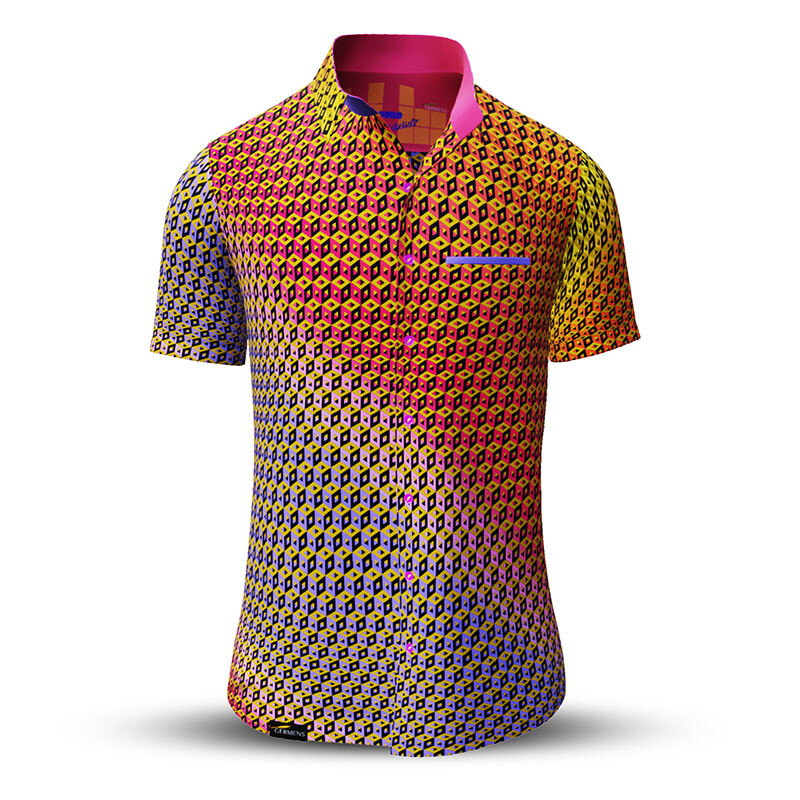 Sommerhemd Herren CUBO SUMMER - 100 % Baumwolle - 10 Größen von XS - 6XL - außergewöhnliches Design - feinste Verarbeitung - Stoffe Made in Germany - limitiert und exklusiv