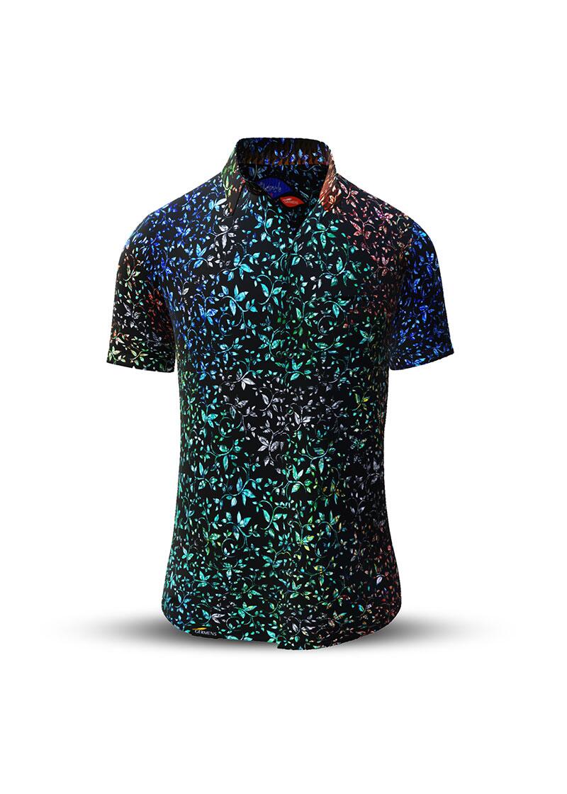 Kurzarm Hemd Herren Sommer FLOREL NOIR von GERMENS