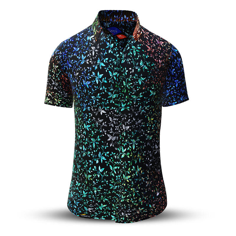 Sommerhemd Herren FLOREL NOIR - 100 % Baumwolle - 10 Größen von XS - 6XL - außergewöhnliches Design - feinste Verarbeitung - Stoffe Made in Germany - limitiert und exklusiv