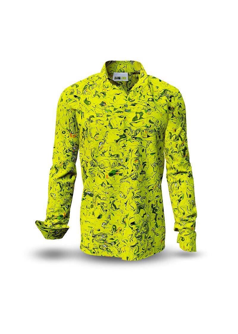 men´s long sleeve casual shirts  GRAVUR LEMON - GERMENS
