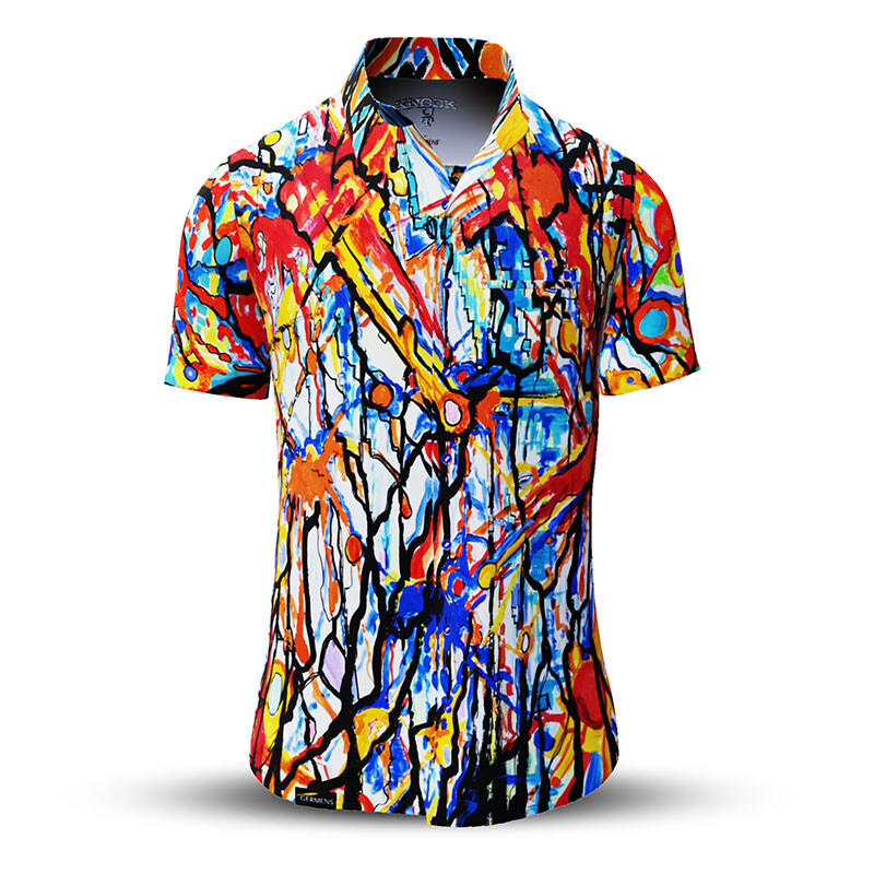 Summer shirt for men KNOCKOUT - 100% cotton - 10 sizes from XS to 6XL - exceptional design - finest workmanship - fabrics made in Germany - limited edition and exclusive