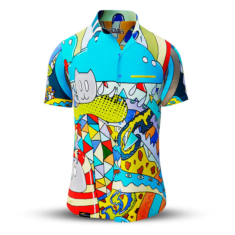 Sommerhemd Herren ARCADES - 100 % Baumwolle - 10 Größen von XS - 6XL - außergewöhnliches Design - feinste Verarbeitung - Stoffe Made in Germany - limitiert und exklusiv