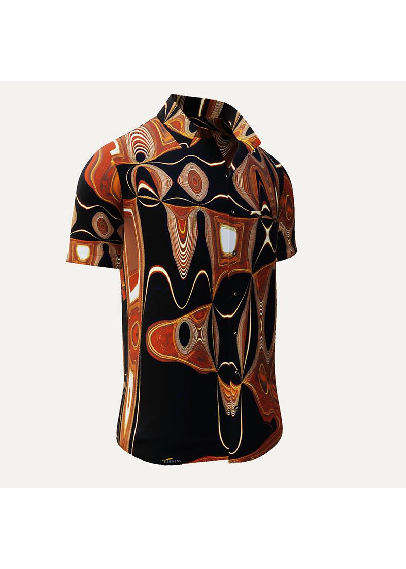 NEW ORLEANS FUNKY - Braun schwarzes Kurzarmhemd - GERMENS