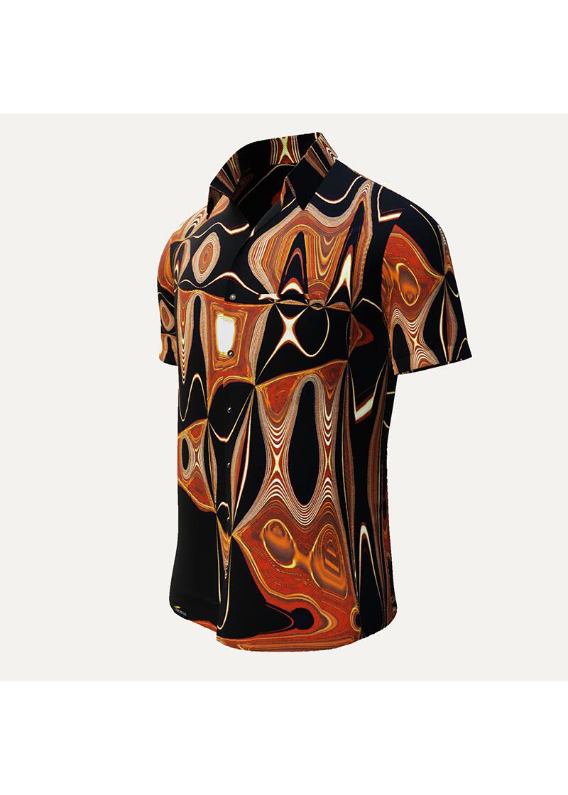 NEW ORLEANS FUNKY - Braun schwarzes Kurzarmhemd - GERMENS