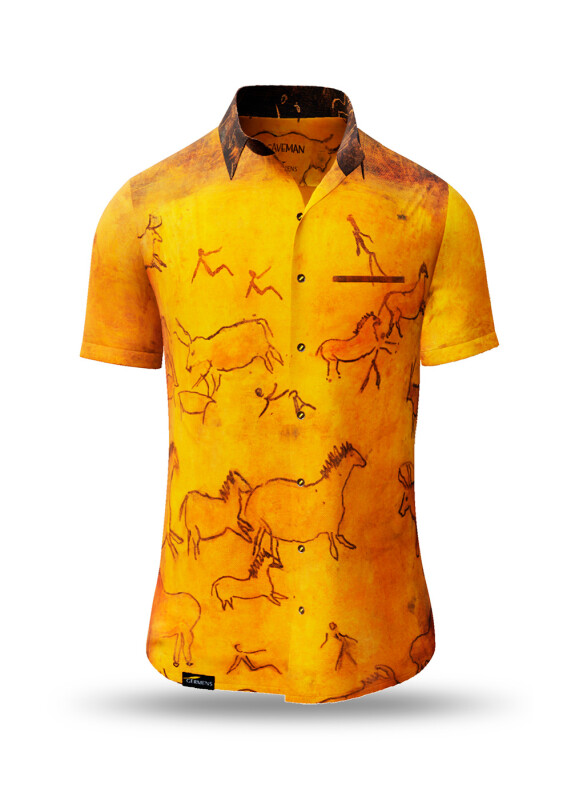 Summer shirt for men CAVEMAN - 100% cotton - 10 sizes from XS to 6XL - exceptional design - finest workmanship - fabrics made in Germany - limited edition and exclusive