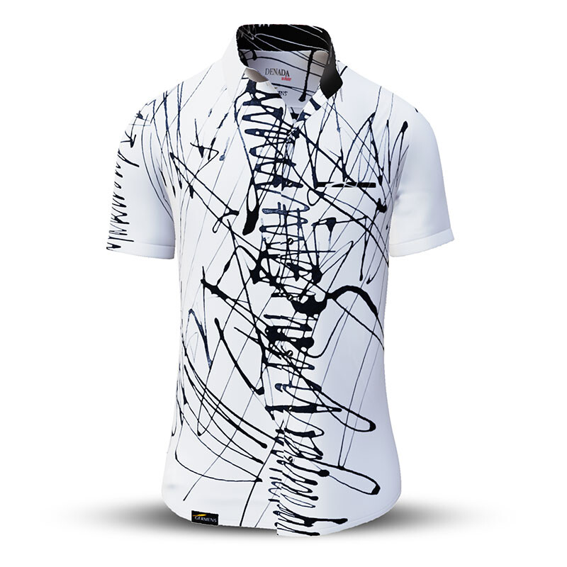 Sommerhemd Herren DENADA WHITE - 100 % Baumwolle - 10 Größen von XS - 6XL - außergewöhnliches Design - feinste Verarbeitung - Stoffe Made in Germany - limitiert und exklusiv