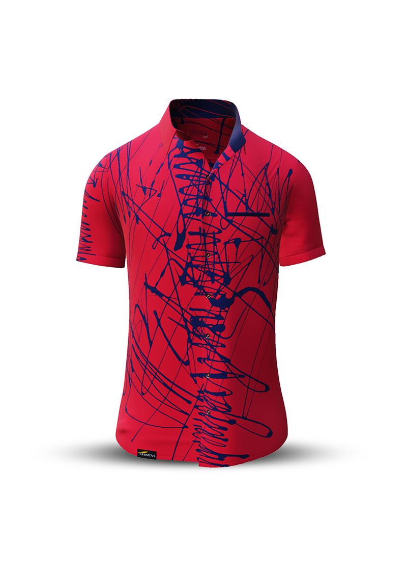 Kurzarmhemd Herren Sommer DENADA RED von GERMENS