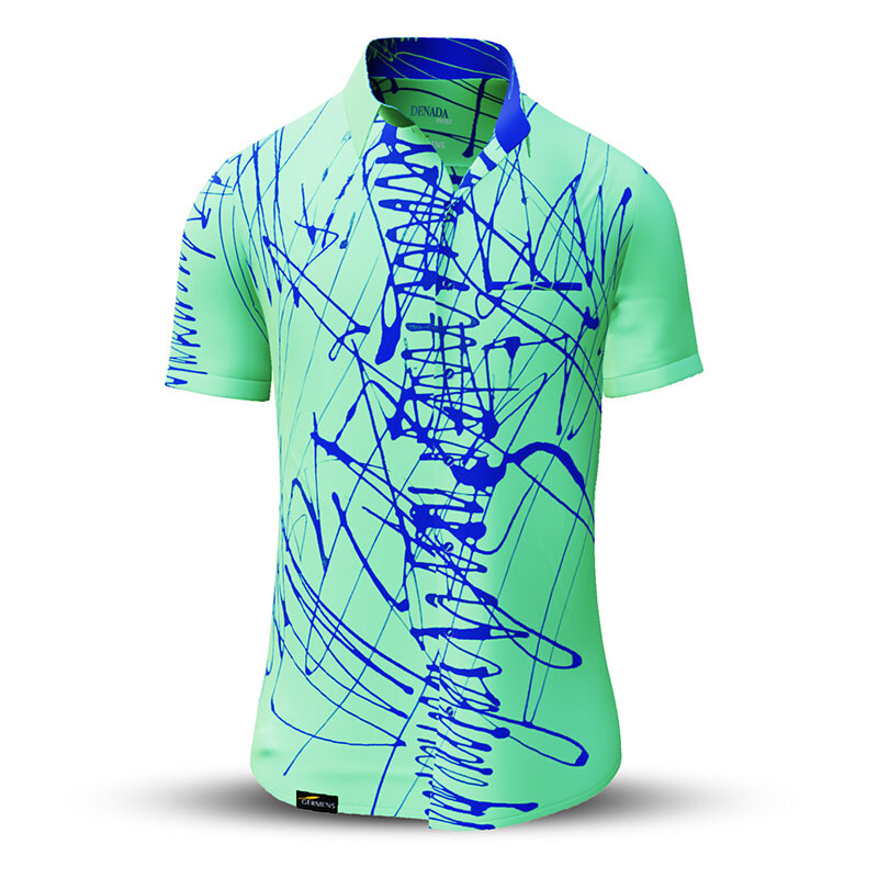 Summer shirt for men DENADA MINT - 100% cotton - 10 sizes from XS to 6XL - exceptional design - finest workmanship - fabrics made in Germany - limited edition and exclusive