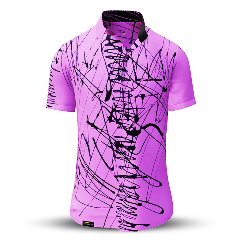 Sommerhemd Herren DENADA PINK - 100 % Baumwolle - 10 Größen von XS - 6XL - außergewöhnliches Design - feinste Verarbeitung - Stoffe Made in Germany - limitiert und exklusiv