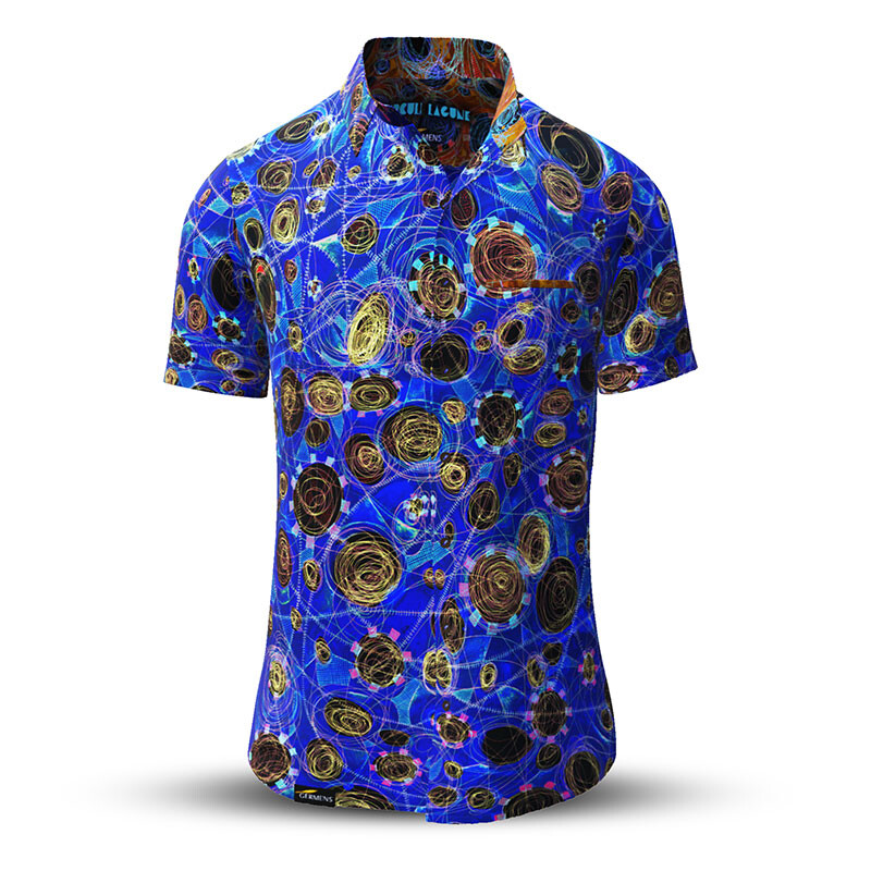 Summer shirt for men CIRCULI LAGUN - 100% cotton - 10 sizes from XS to 6XL - exceptional design - finest workmanship - fabrics made in Germany - limited edition and exclusive