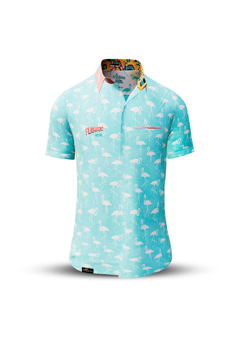 Button up shirt for summer FLAMINGO HOTEL 2 - GERMENS