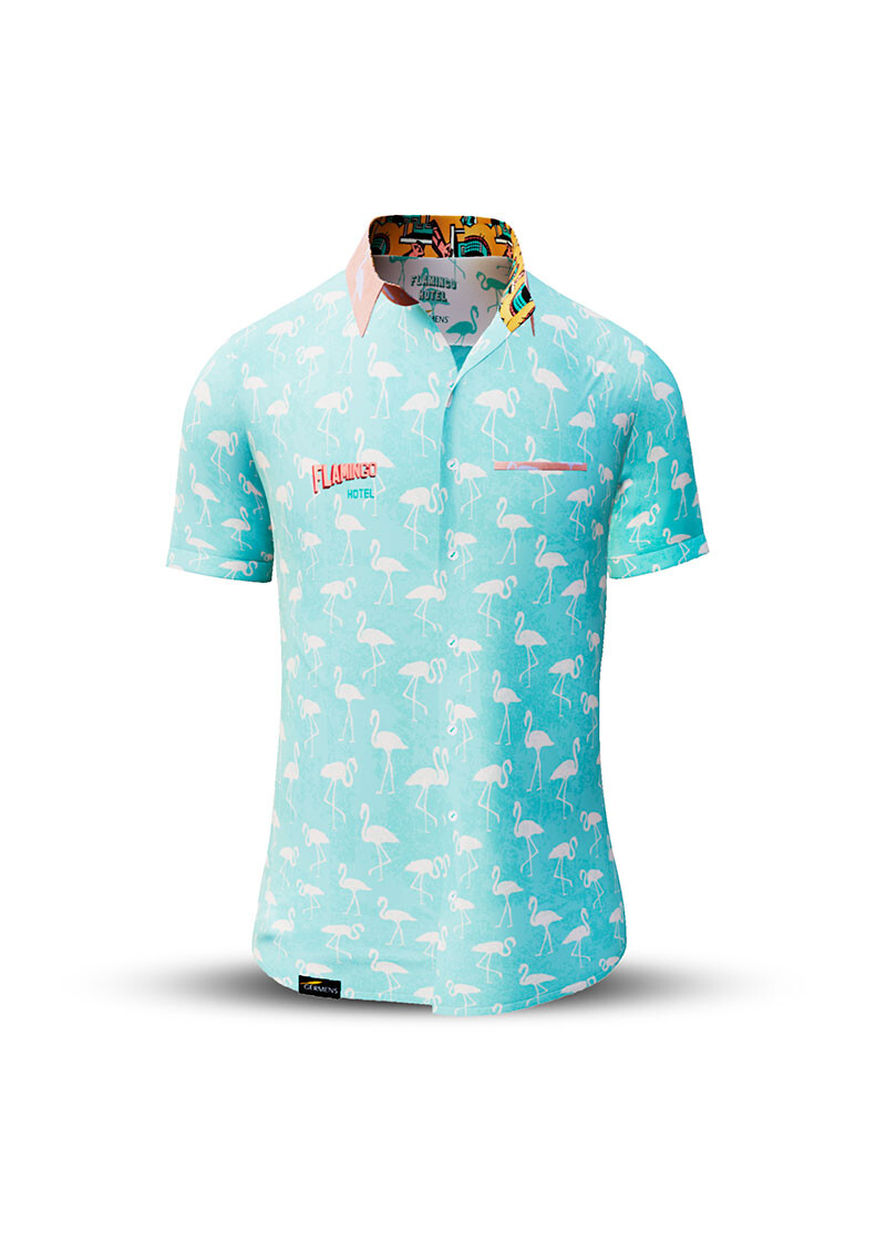 Button up shirt for summer FLAMINGO HOTEL 2 - GERMENS