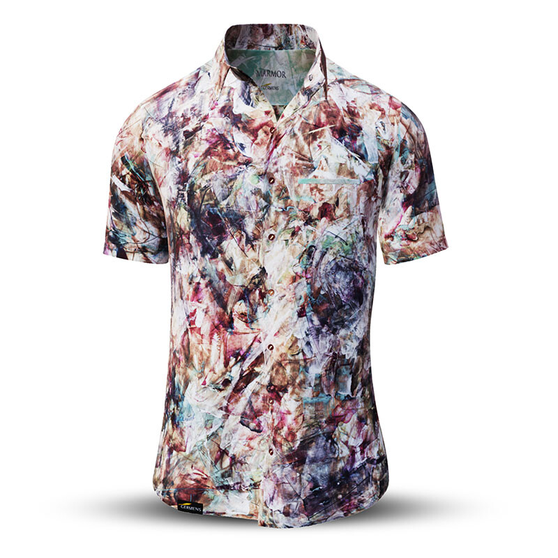Summer shirt for men MARMOR - 100% cotton - 10 sizes from XS to 6XL - exceptional design - finest workmanship - fabrics made in Germany - limited edition and exclusive