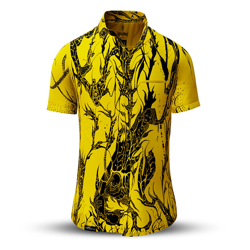 Sommerhemd Herren DORNENPRINZ GOLD - 100 % Baumwolle - 10 Größen von XS - 6XL - außergewöhnliches Design - feinste Verarbeitung - Stoffe Made in Germany - limitiert und exklusiv