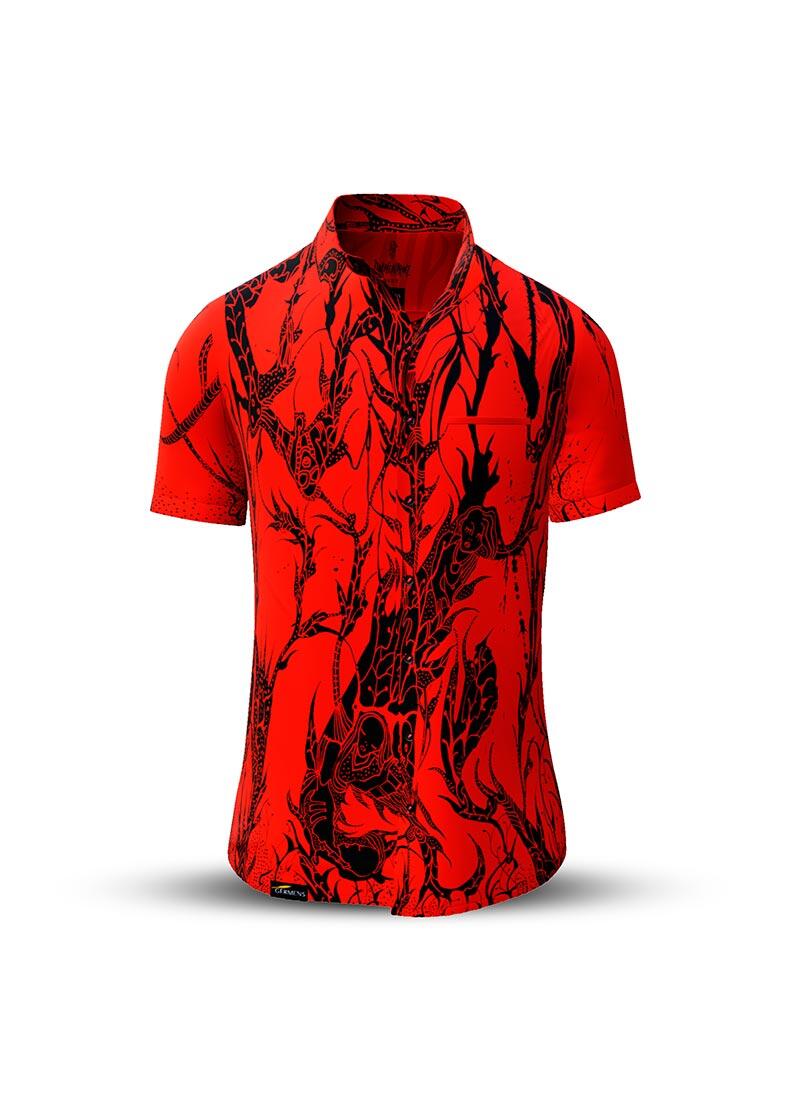 Button up shirt for summer DORNENPRINZ BLUT - GERMENS