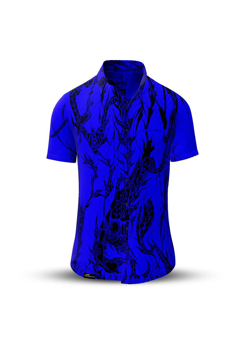 Button up shirt for summer DORNENPRINZ INDIGO - GERMENS