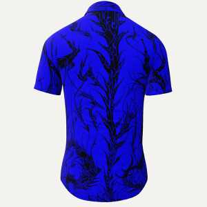 Sommerhemd Herren DORNENPRINZ INDIGO - 100 % Baumwolle -...
