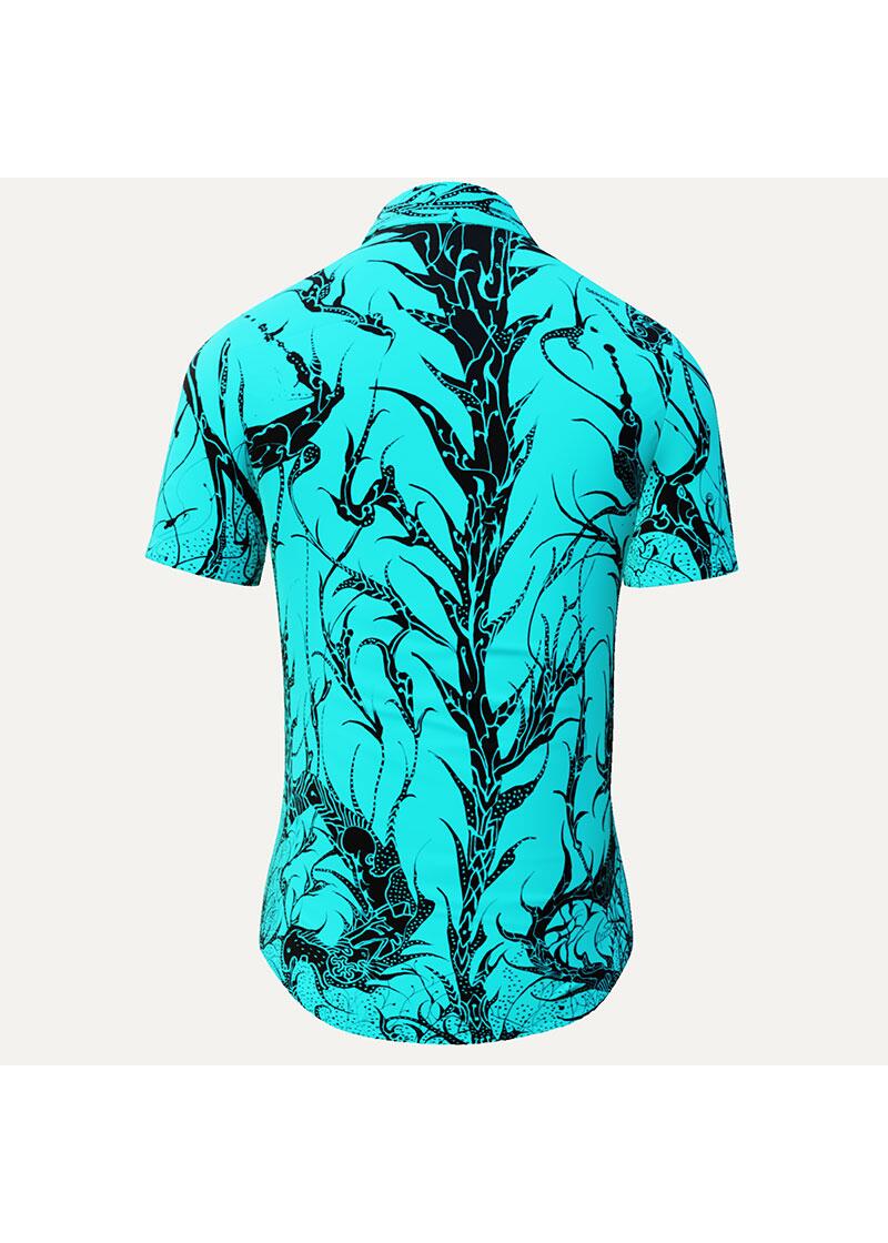 DORNENPRINZ CYAN - Kurzarmhemd - GERMENS