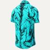 Button up shirt for summer DORNENPRINZ CYAN - GERMENS