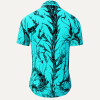 Summer shirt for men DORNENPRINZ CYAN - 100% cotton - 10 sizes from XS to 6XL - exceptional design - finest workmanship - fabrics made in Germany - limited edition and exclusive