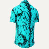 Button-down Shirt Short Sleeve DORNENPRINZ CYAN – GERMENS artfashion – 100 % Cotton - Size 6XL