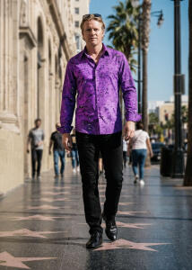 Entdecke bunte Hemden Herren GRAVUR LILAS - 100 % Baumwolle