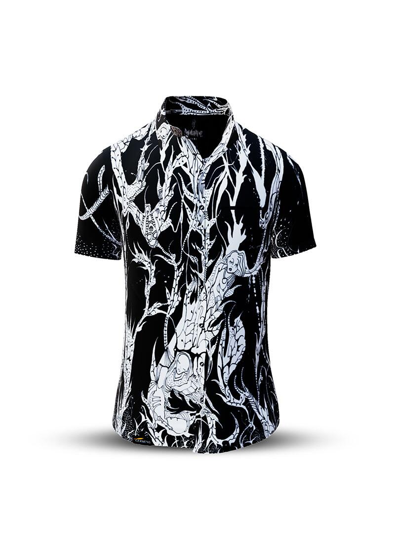 Button up shirt for summer DORNENPRINZ TINTE - GERMENS