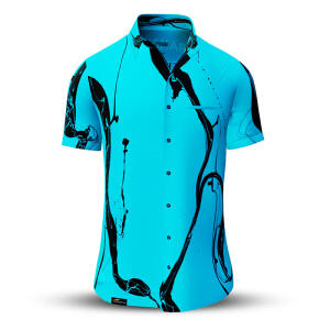 Button up shirt for summer LEBENSADER AQUAMARIN - GERMENS