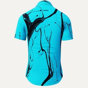Button up shirt for summer LEBENSADER AQUAMARIN - GERMENS