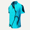 Short Sleeve Button Up Shirt LEBENSADER AQUAMARIN – GERMENS artfashion – Size 6XL