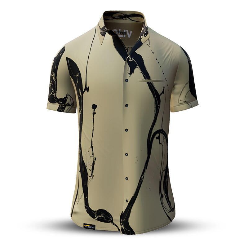 Button up shirt for summer LEBENSADER OLIV - GERMENS
