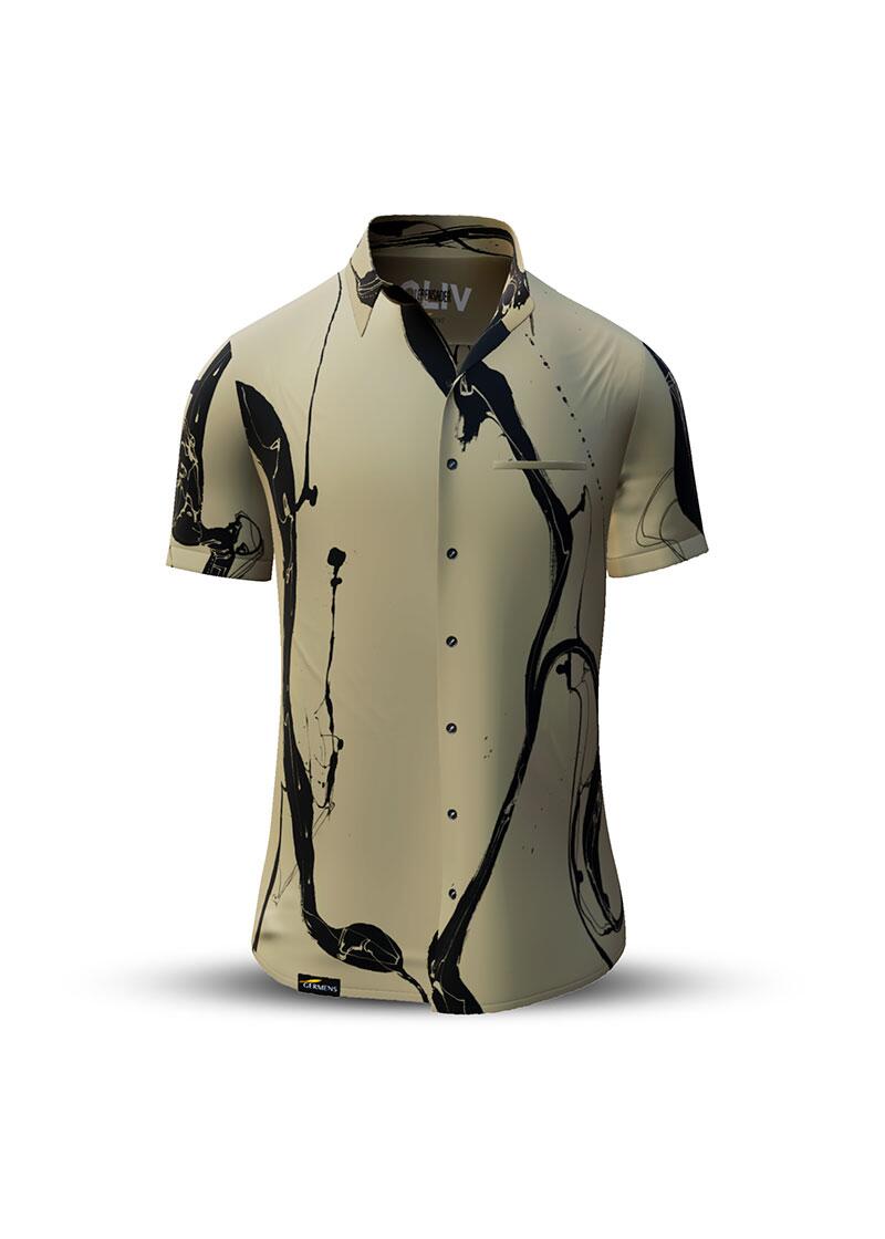 Button up shirt for summer LEBENSADER OLIV - GERMENS