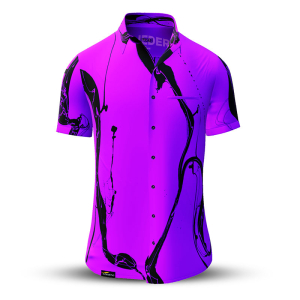 Sommerhemd Herren LEBENSADER FLIEDER - 100 % Baumwolle - 10 Größen von XS - 6XL - außergewöhnliches Design - feinste Verarbeitung - Stoffe Made in Germany - limitiert und exklusiv