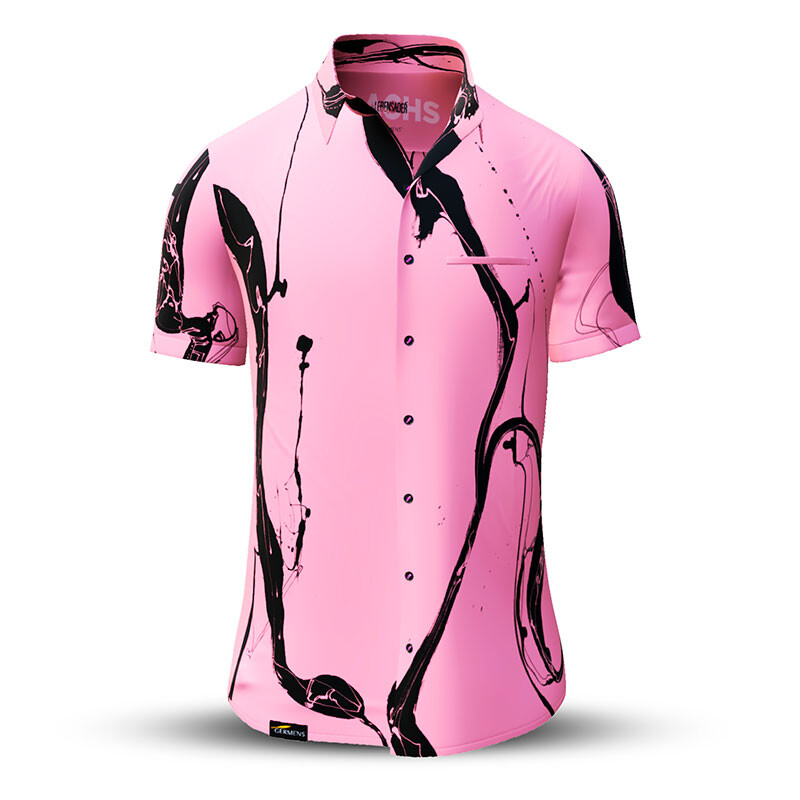 Summer shirt for men LEBENSADER LACHS - 100% cotton - 10 sizes from XS to 6XL - exceptional design - finest workmanship - fabrics made in Germany - limited edition and exclusive