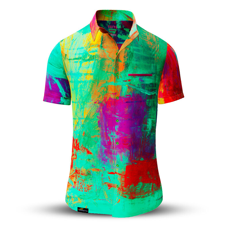 Summer shirt for men VERVE SMARAGD - 100% cotton - 10 sizes from XS to 6XL - exceptional design - finest workmanship - fabrics made in Germany - limited edition and exclusive